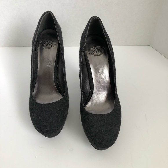 SM New York Charcoal Gray Platform Pumps Sz 8 - Picture 3 of 8